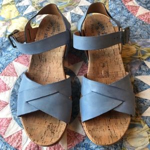 Blue leather sandals